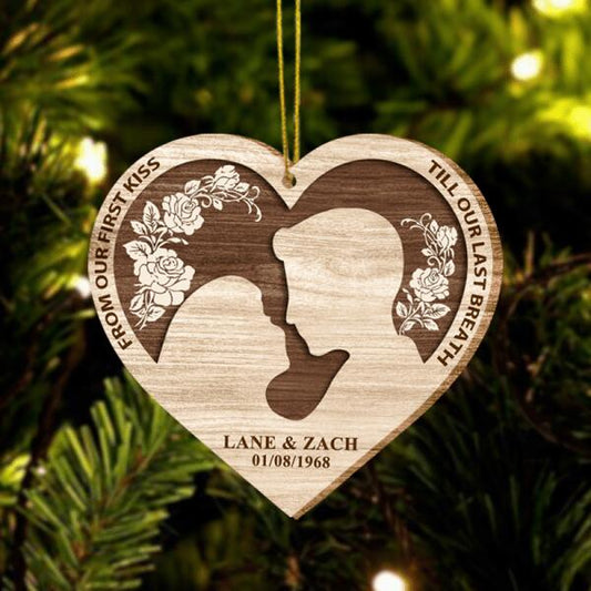 From Our First Kiss,Till Our Last Breath
- Personalized Couple Christmas Ornament