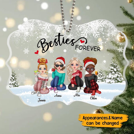 Besties Forever - Personalized Christmas Gift For Sister and Friend Acrylic Ornament