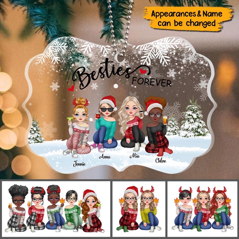 Besties Forever - Personalized Christmas Gift For Sister and Friend Acrylic Ornament