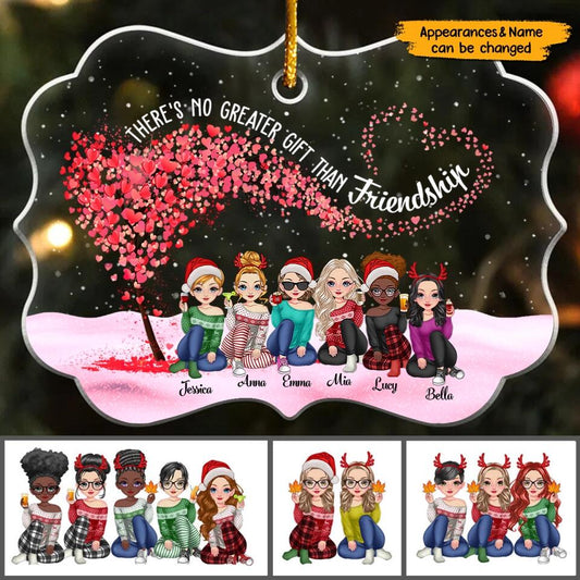 There's No Greater Gift Than Besties - Personalized Transparent Ornament - Gift For Sister, Besties or Friend