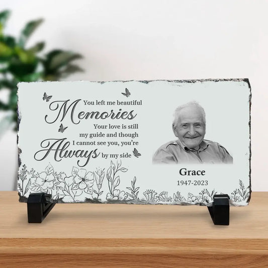 Custom Photo Your Love Is Still My Guide - Personalized Memorial Photo Slate Plaque - Sympathy Gift For Family Members