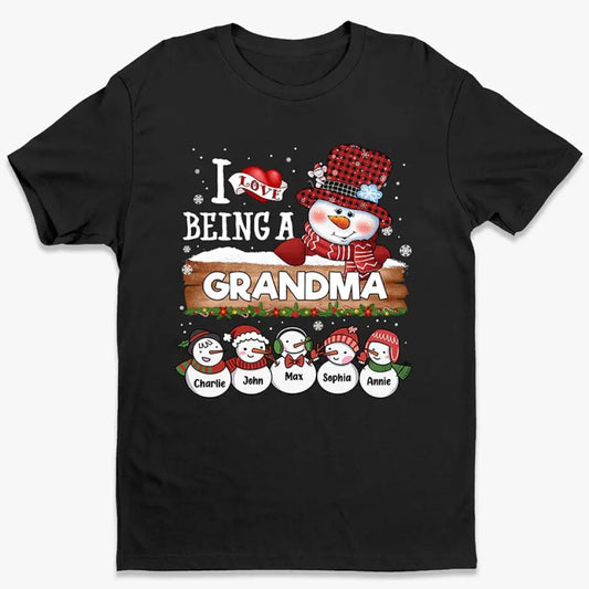 I Love Being A Grandma - Family Personalized Custom Unisex T-shirt, Hoodie, Sweatshirt - Christmas Gift For Mom, Grandma