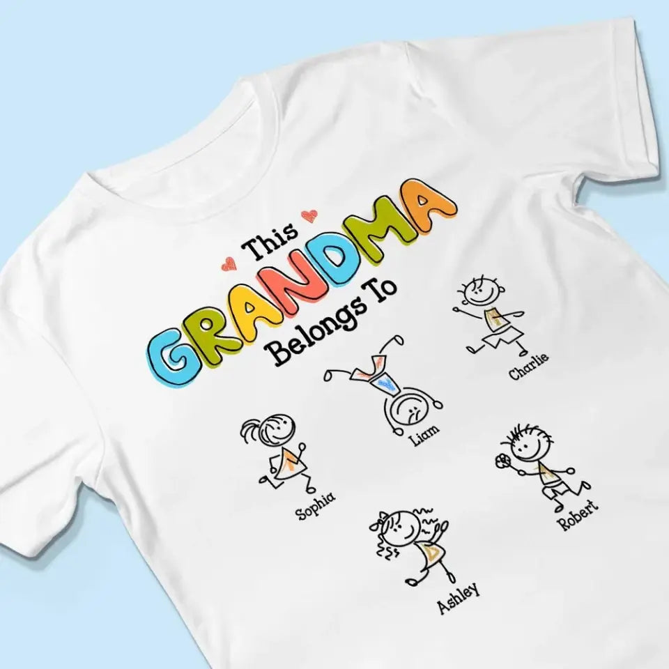 This Grandma Belongs To Drawing Personalized Shirt