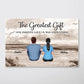 Brothers Sisters Siblings Retro Vintage Beach Landscape Personalized Horizontal Poster