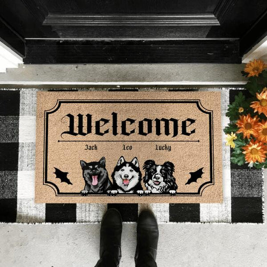 Welcome - Gothic Personalized Dog Decorative Mat