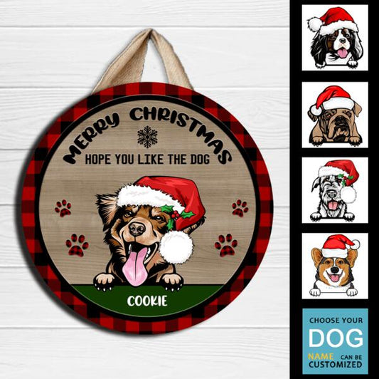 Merry Christmas,Hope You Like the Dog - Personalized Pet Door Sign
