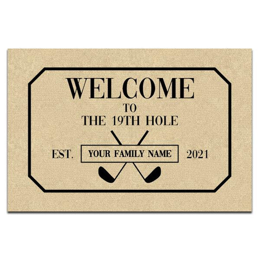 Welcome To The 19th Hole - Personalized Golf Mat