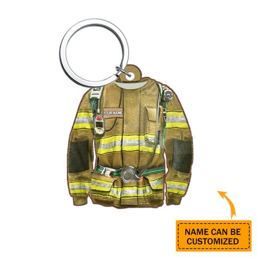 Personalized Fireman Sweatshirt Keychain