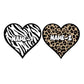 Personalized Heart Shape Zebra&Leopard Printed Phone Grip