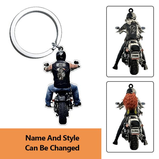 Personalized Biker Acrylic Keychain Custom Name
