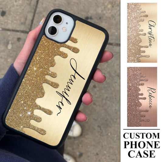 Personalized Glitter Metal Printed Custom Name Phone Case