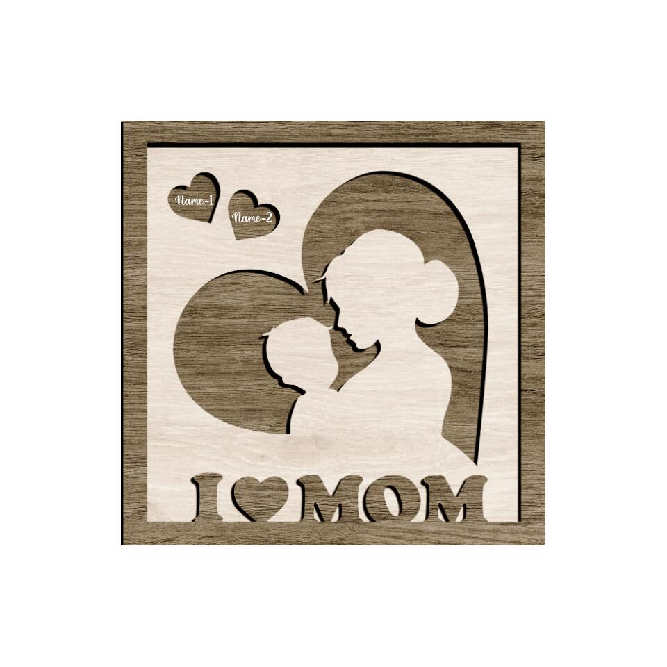 Personalized Mother's Day Gift Custom Name Wooden Frame
