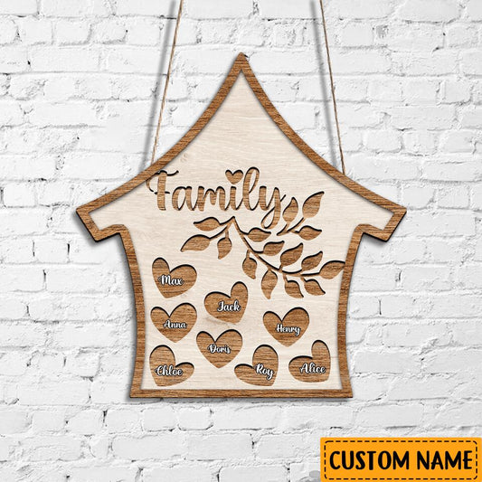 Our Family-Personalized Couple Love Custom Name Wooden Wall Sign