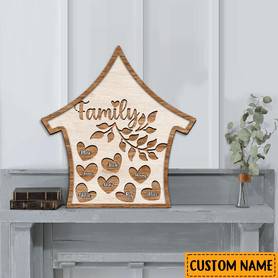 Our Family-Personalized Couple Love Custom Name Wooden Wall Sign