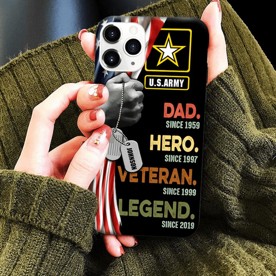 4th of July - Personalized Veteran Custom Name&Year Phone Case