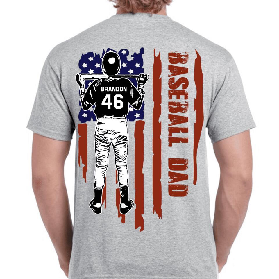 American Baseball Dad Personalized Apparel Gift for Dad