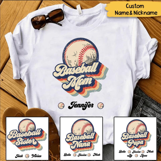 Personalized Retro Baseball Mom Unisex T-shirt