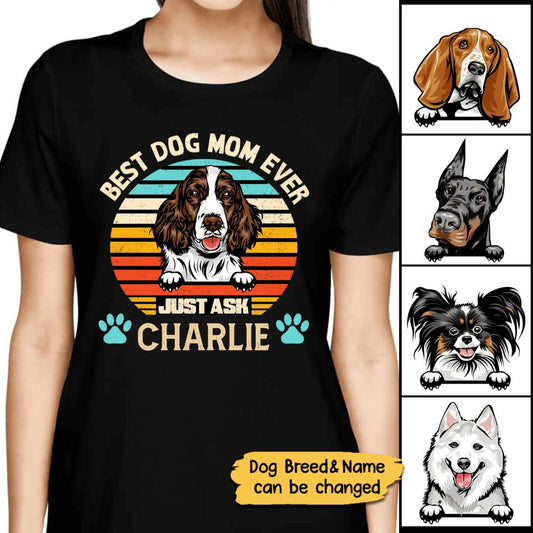 Best Dog Dad/Mom Ever - Personalized Custom Name & Dog Breed T-Shirt
