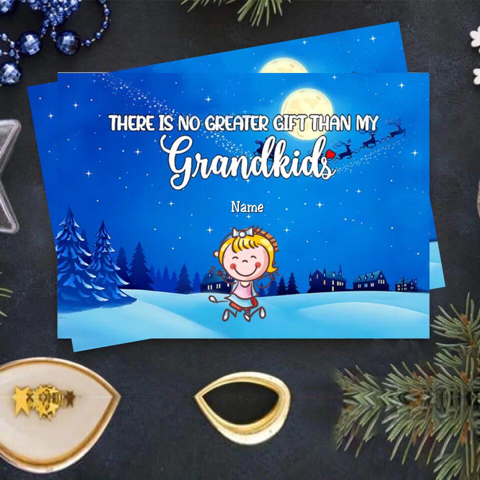There Is No Greater Gift Than My Grandkids - Personalized Christmas Postcard