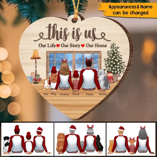 This Is Us-Personalized Couple Family Heart Shape Christmas Ornament