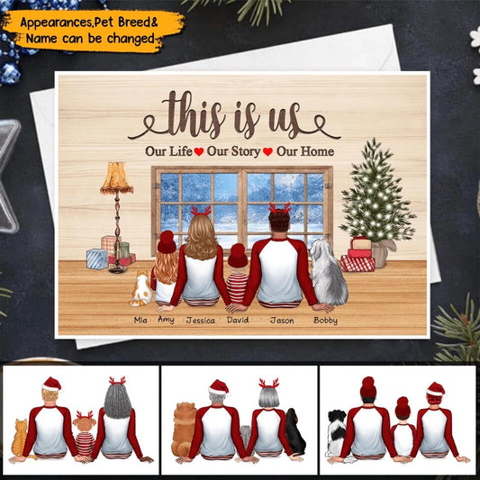 This Is Us-Personalized Couple Back View Family Christmas Postcard