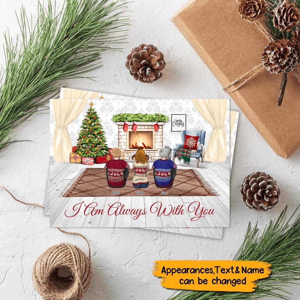 Custom Your Text-Personalized Family In Living Room Christmas Postcard
