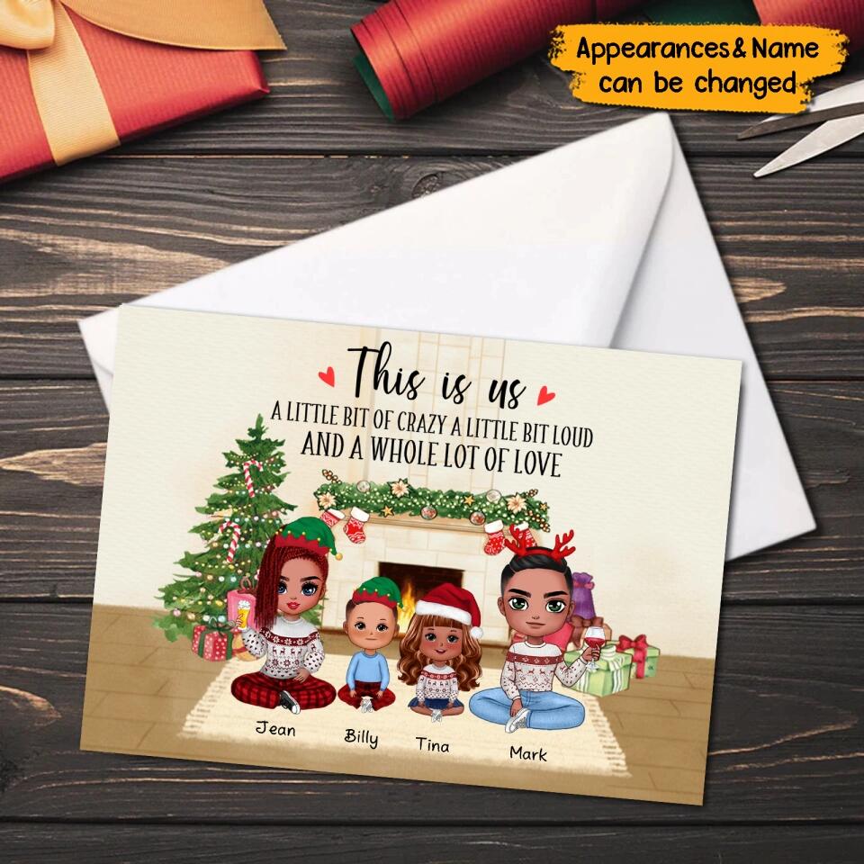 Personalized Family Christmas Postcard - This is Us - Gift for Family,Up to 4 Kids