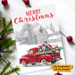 Personalized Red Truck Christmas Postcard For Dog Lovers