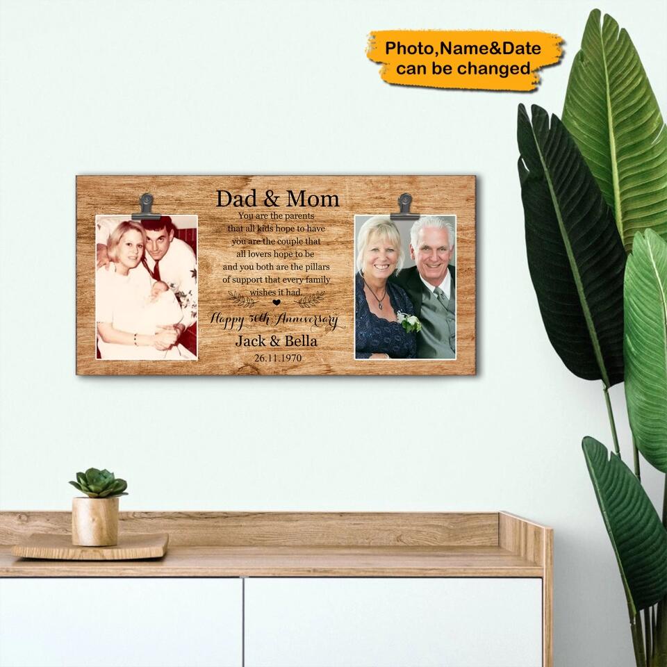 Personalized Anniversary Gift for Parents - Then and Now Picture Frame