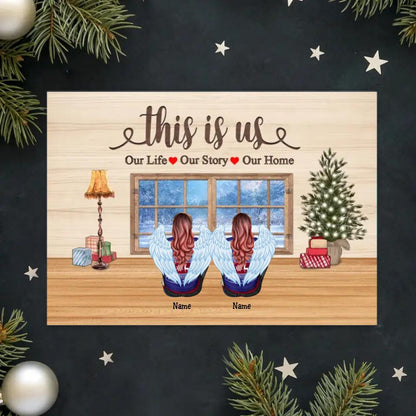 This Is Us-Personalized Family In Living Room Christmas Postcard