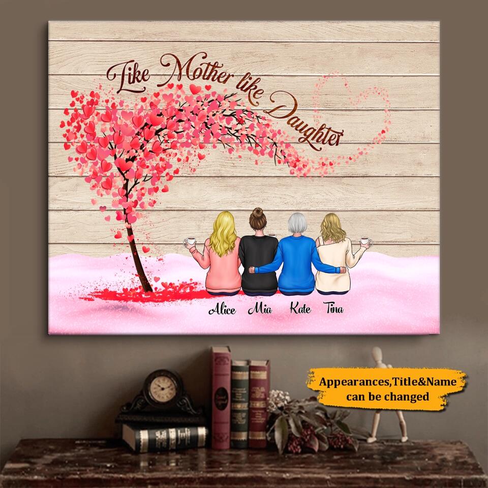 Personalized Mother&Daughter Memorial Canvas Ornament - Gift For Family