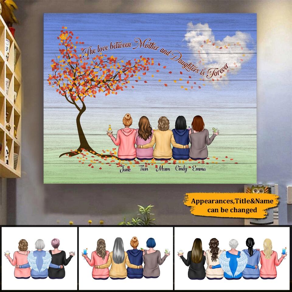 Personalized Grandma&Mother&Daughter Memorial Canvas - Christmas Gift For Daughter And Mother
