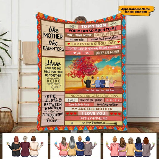 Mother&Daughter Forever Linked Together -  Personalized Blanket, Gift for Family