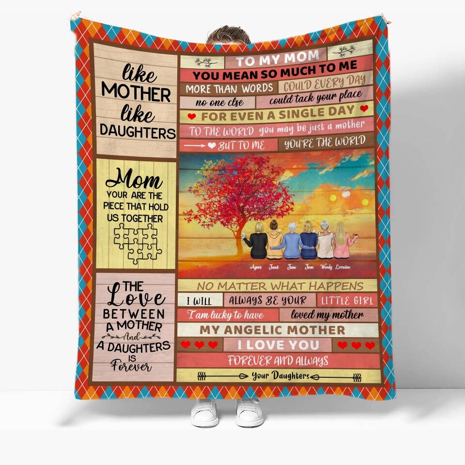Mother&Daughter Forever Linked Together -  Personalized Blanket, Gift for Family