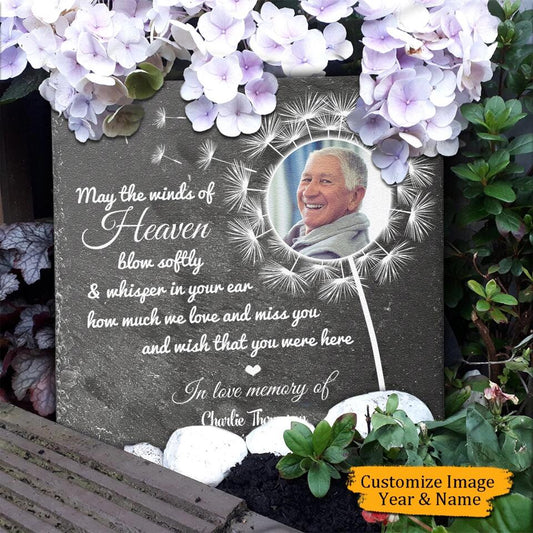 May The Winds Of Heaven Blow Softly - Personalized   Butterfly Shape,Memorial Garden Stone,Gift For Family Members