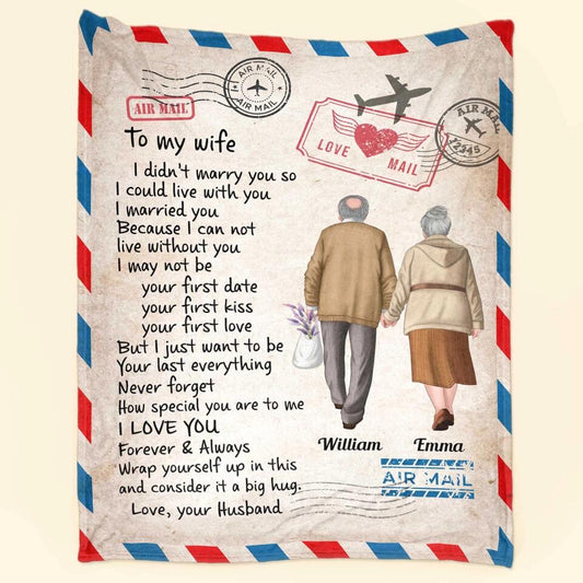 Wrap Yourself Up In This Blanket - Personalized  Old Couple Blanket - Birthday Anniversary Gift For Wife, Husband, Women, Men