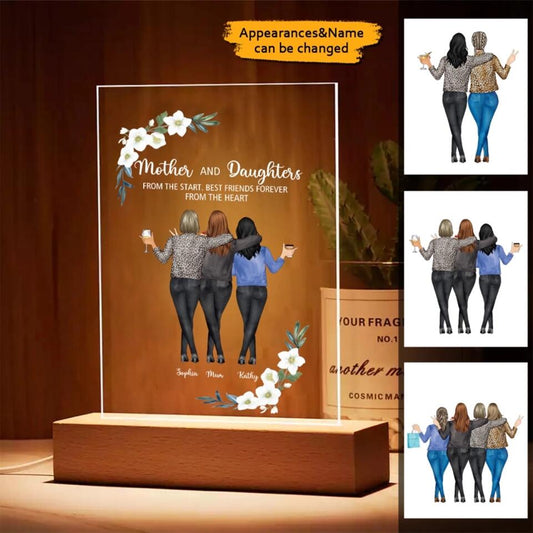 Mother & Daughters - Personalized Plaque LED Night Light