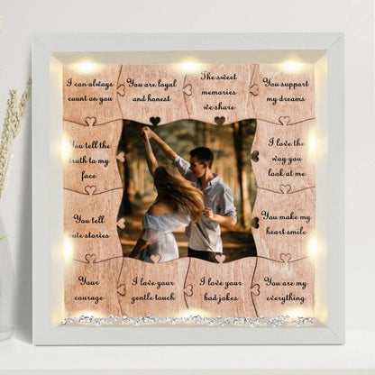 12 Reasons Why I Love You, Personalized Wooden Puzzle, Birthday Gift for Her, Dating Anniversary Gift Custom Love Reasons