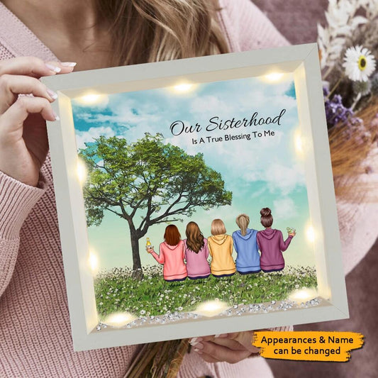 Our Sisterhood Is A True Blessing To Me - Personalized Light-Up Frame - Gift for Sisters