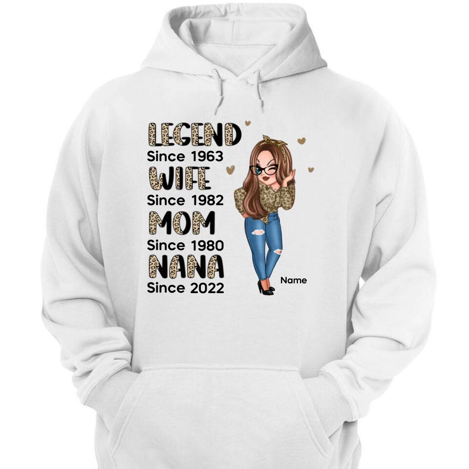 Half Leopard Sassy Legend Wife Mom Grandma Personalized Shirt
