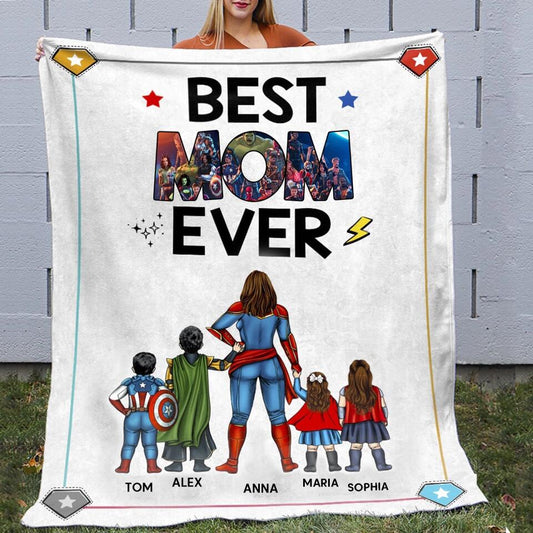 Best Mom Ever, Family Blanket, Personalized Blanket, Mother's Day Gift For Mom,Gift For Family