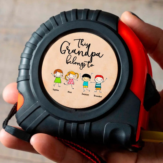 “ This Grandpa Belongs to ”- Personalized Custom Grandkids Name&Appearances Tape Measure