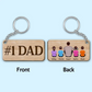 Best Dad Ever Back View Man Kids Dog Cat Personalized Wooden Keychain - Gift for Husband, Wife