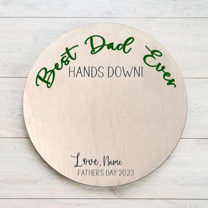 12INCHES Personalized Handprint Art For Father's Day, DIY Handprint Sign, Custom Best Daddy Ever Handprint Sign, Gift For Dad