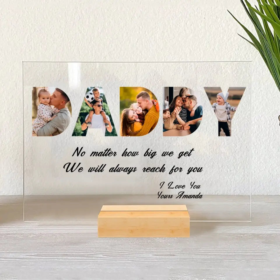 DADDY Custom Photo Acrylic Plaque Gift, Father's Day Gift