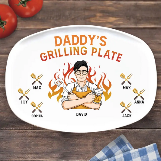 My Dad Is The Best Cook - Family Personalized Custom Platter - Father's Day, Birthday Gift For Dad