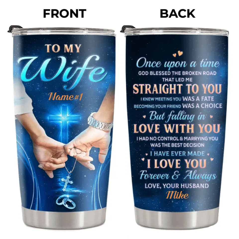 Once Upon A Time - Couple Personalized Custom Tumbler - Gift For Husband Wife, Anniversary