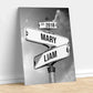 Personalized Canvas Vintage Street Sign for Couples