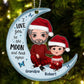 Grandpa Dad & Kid On Moon Christmas Gift Personalized Acrylic Ornament