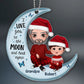 Grandpa Dad & Kid On Moon Christmas Gift Personalized Acrylic Ornament